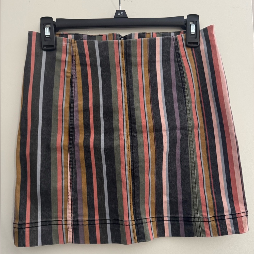 Jolt XS Striped Boho Retro A line Mini Skirt